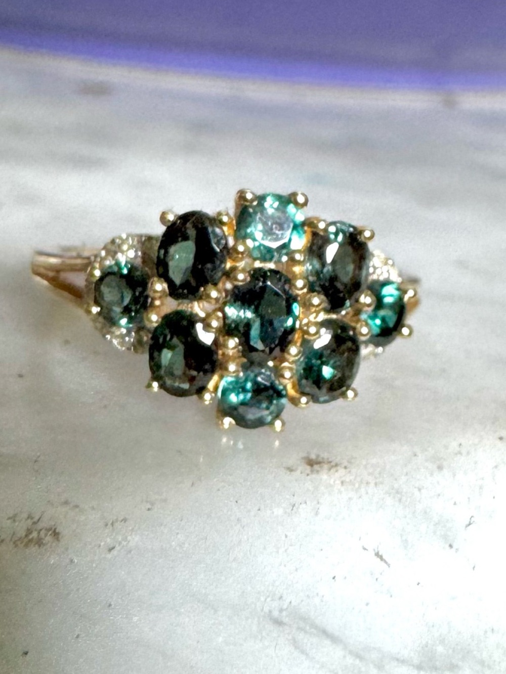 10k color change Alexandrite & Diamonds Ring